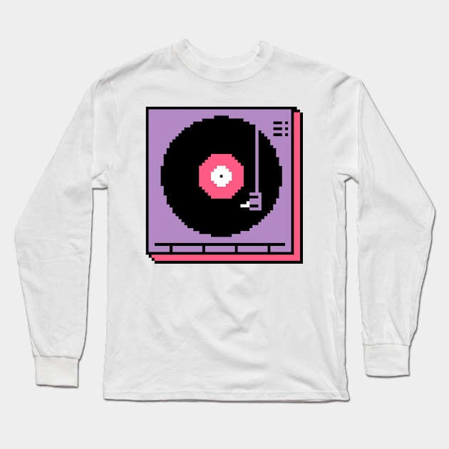 8-Bit Record Player Long Sleeve T-Shirt by ChrisPaulFarias